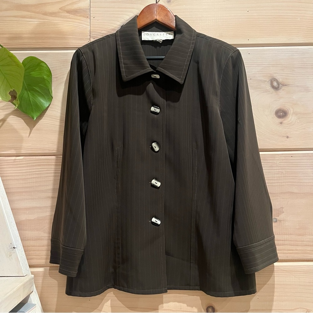 Doncaster Pinstripe Brown Dress Jacket 14